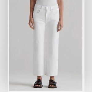 EDWIN NWT Marli High Waist Ankle Wide Leg Jeans in Eggshell Off White
